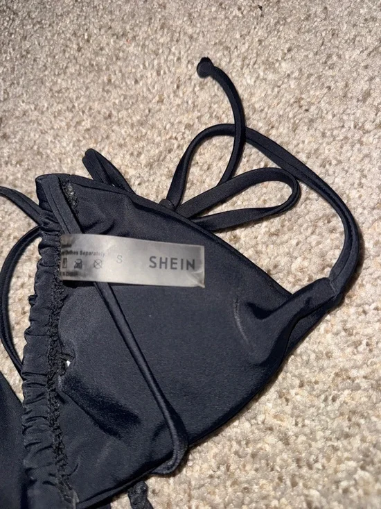 Black Triangle SHEIN Bikini Top with Leopard Print High-Cut zaful Bottoms size s - Picture 7 of 14